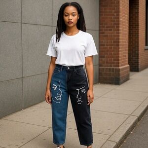 Shein Two Faced Youth Jeans Streetwear Size 10